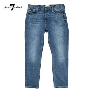 Jen 7 by 7 For All Mankind | Women 12‎ | Slim Boyfriend Medium Blue Denim Jeans